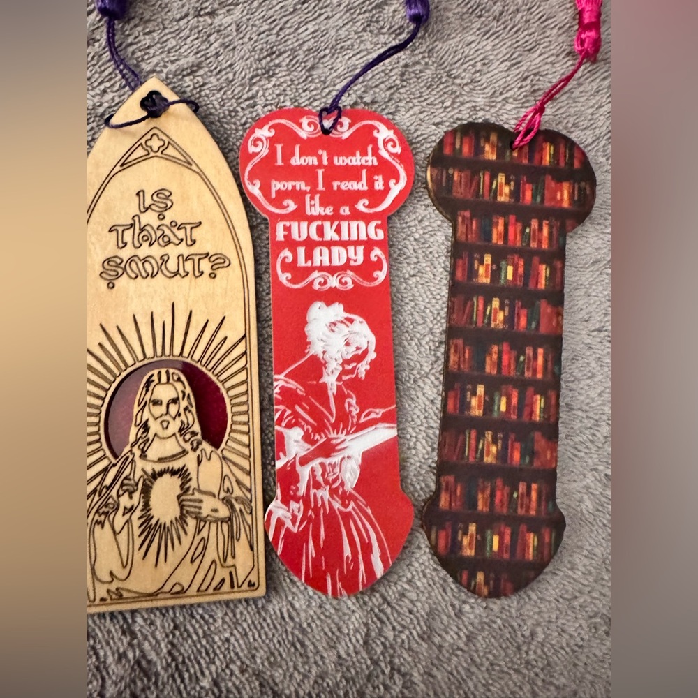 Handmade Wood Engraved Adult Humor Bookmark PICK ONE - Picture 2 of 3
